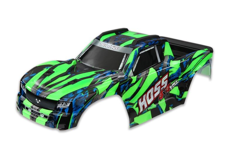 Traxxas Karosserie Hoss 4X4 VXL gruen _ inkl. Aufkleber _ Karosserie Clips v_h - RC-Zubehoer