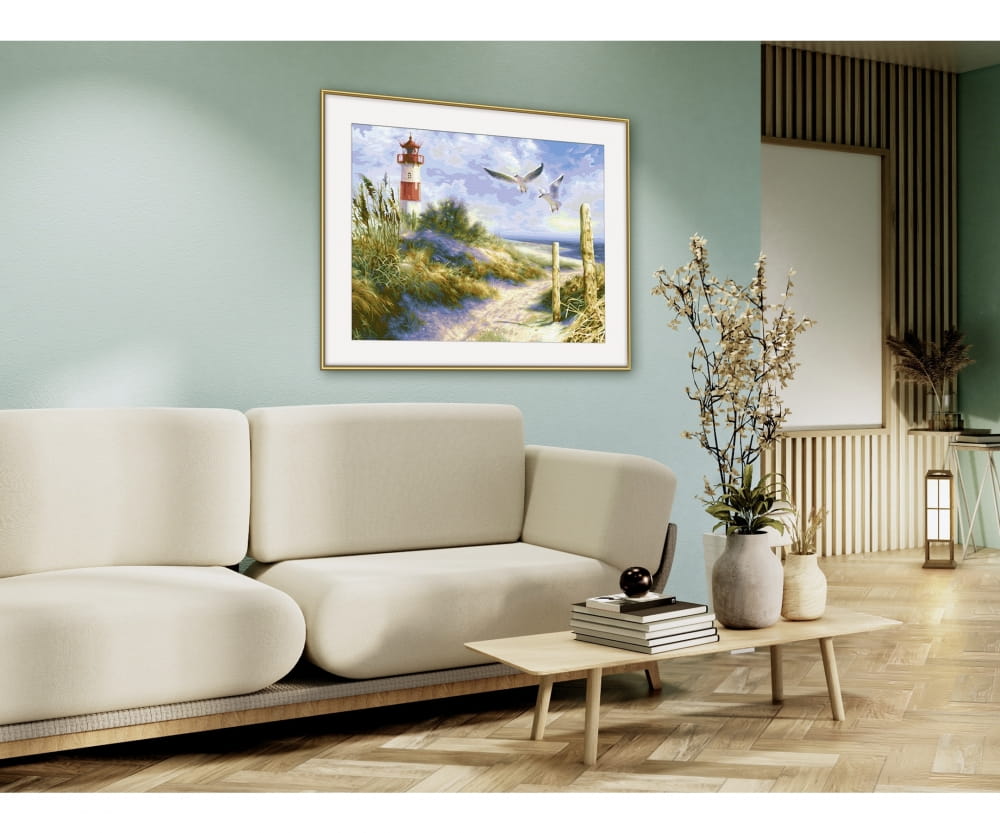 Schipper Malen nach Zahlen Duenenlandschaft mit Leuchtturm 40 x 50 cm