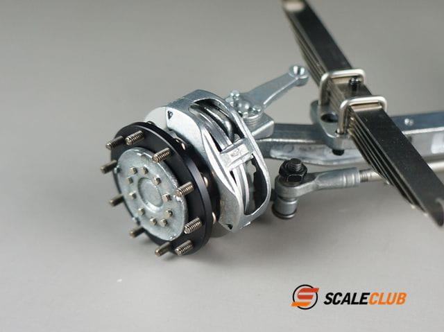 ScaleClub 1_14 Vorderachse V2A mit Federn_ Nabe und Scheibenbremse - RC-Zubehoer