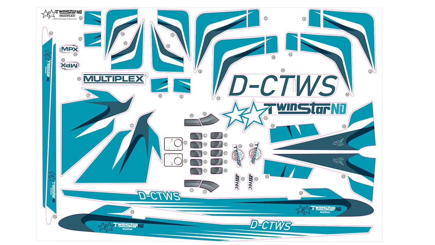 Multiplex Dekorbogen TwinStar ND - RC-Zubehoer