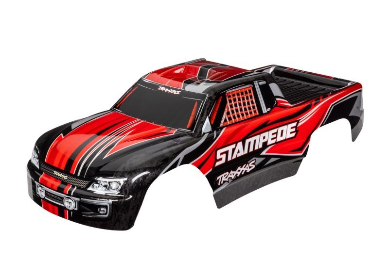 Traxxas Karosserie Stampede _passt auch Stampede VXL_ rot_ kpl. lackiert - RC-Zubehoer