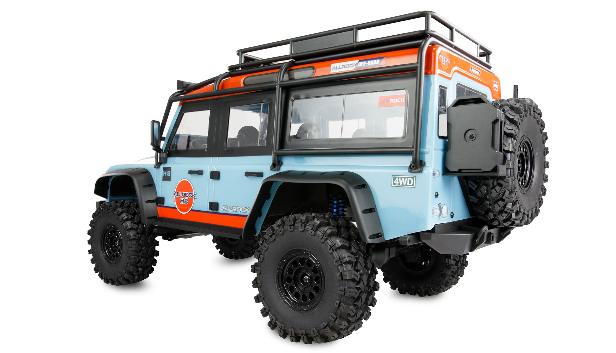 Amewi RC ALLRock H8 V2 Scale Crawler brushless 1_8 RTR blau_orange - Art_-Nr. 22766