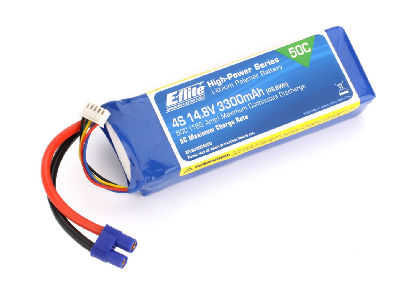 E-flite 4S 14,8V 3300mAh 50C LiPo-Akku m. EC3-Stecker