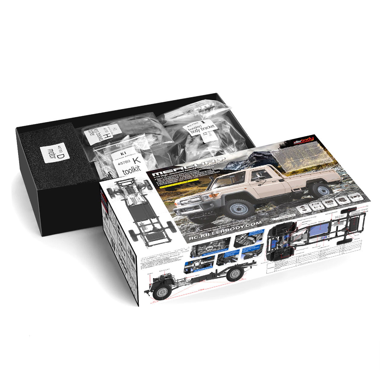 Killerbody Mercury Chassis Kit fuer LC70 - RC-Zubehoer