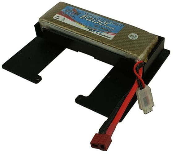 Lesu 1_14 Bodenblech mit Akkufach Alu schwarz - RC-Zubehoer