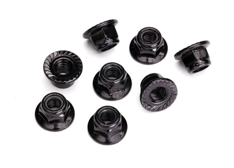 Traxxas 5mm Stop-Mutter mit Flansch _Stahl_ schwarz verzahnt_ _8_ - RC-Zubehoer