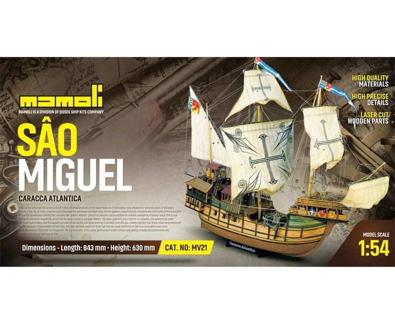 Mamoli Segelschiff Sao Miguel 1:54 Holz Bausatz