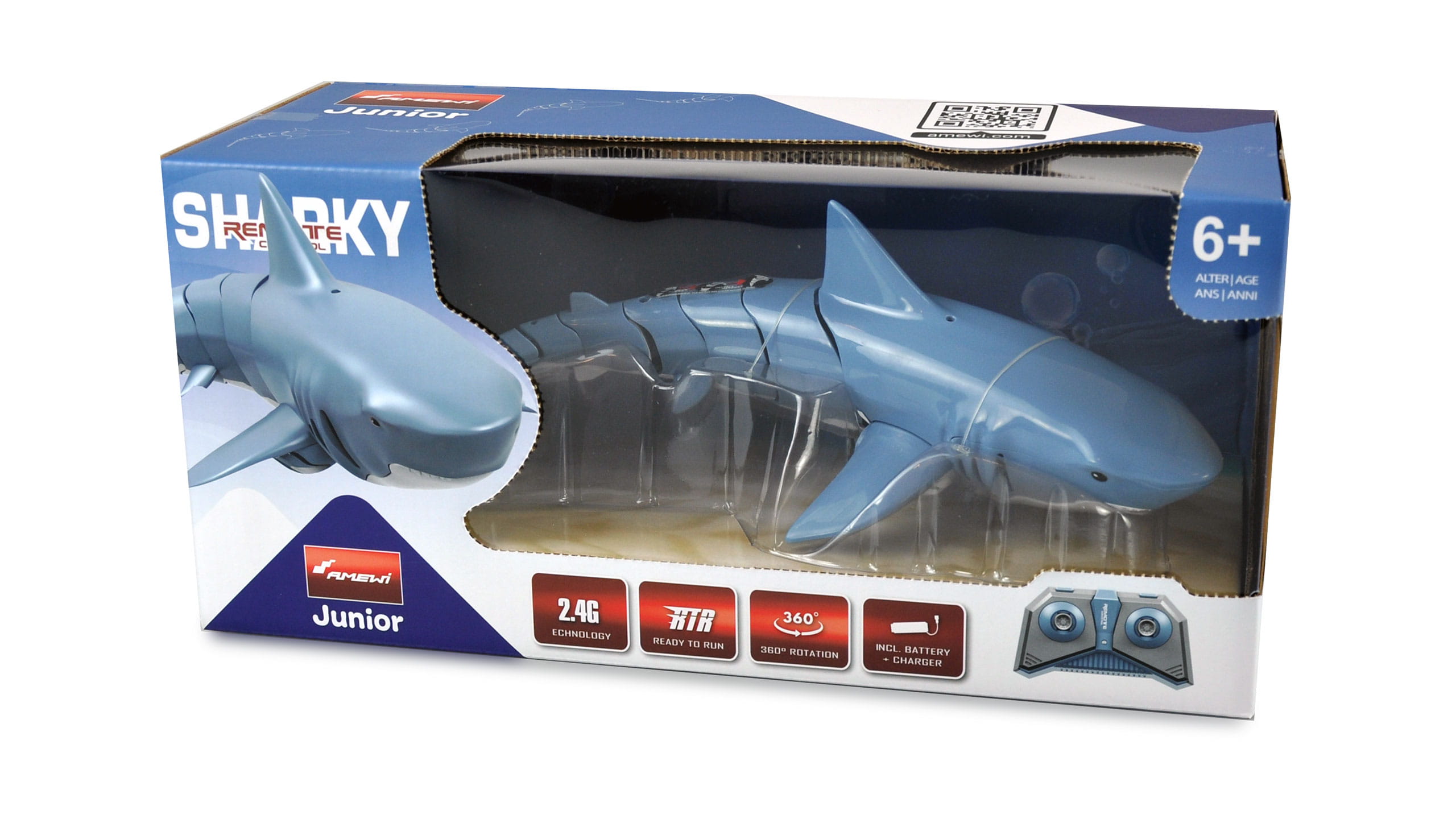 Amewi RC Sharky der blaue Hai 4 Kanal 2,4GHz, RTR