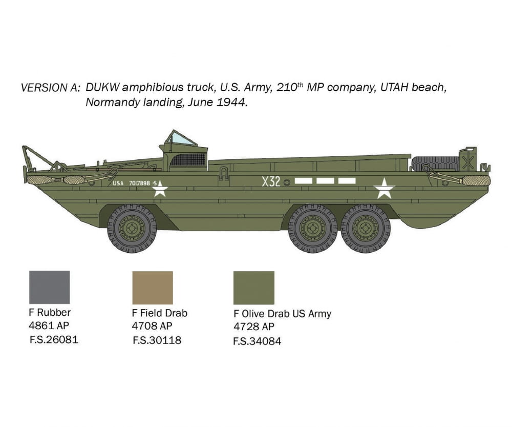 Italeri 1:72 DUKW Amphibious truck Plastik Modellbausatz