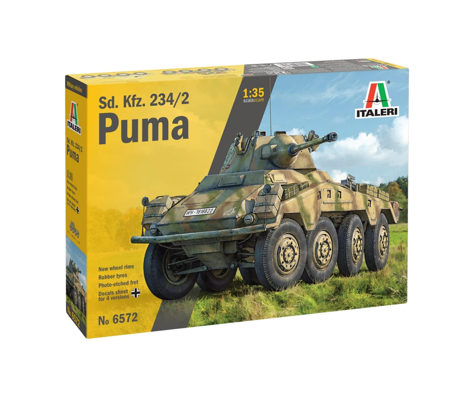 Italeri 1:35 Deutscher Panzerspähwagen SdKfz. 234/2 Puma 8-Rad Plastik Modellbau Bausatz