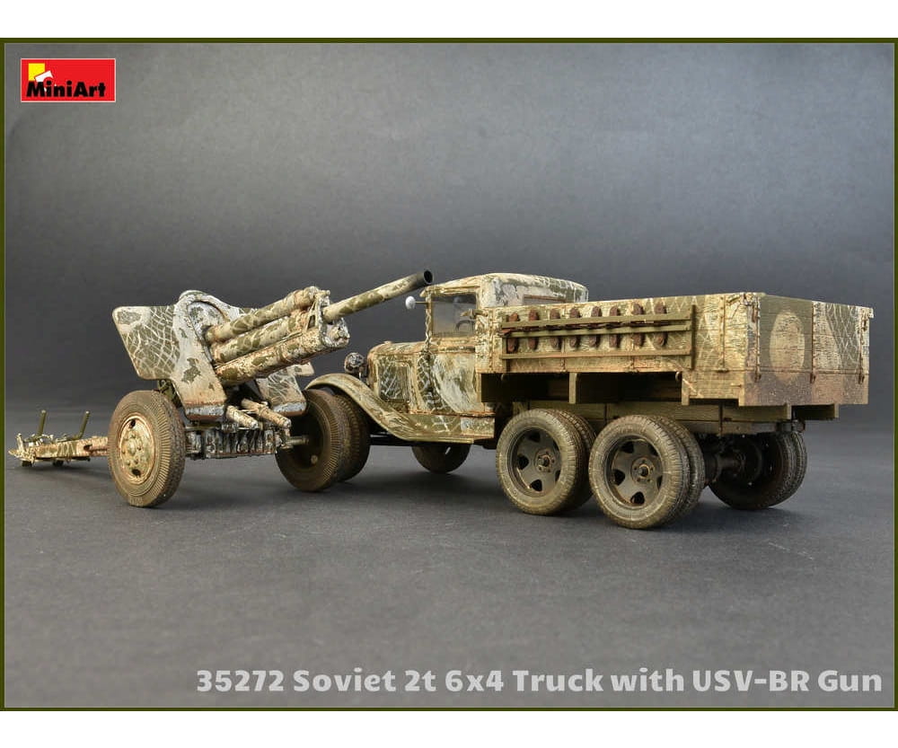 MiniArt 1:35 Soviet 2t LKW 6x4 m. 76mm Plastik Modellbausatz