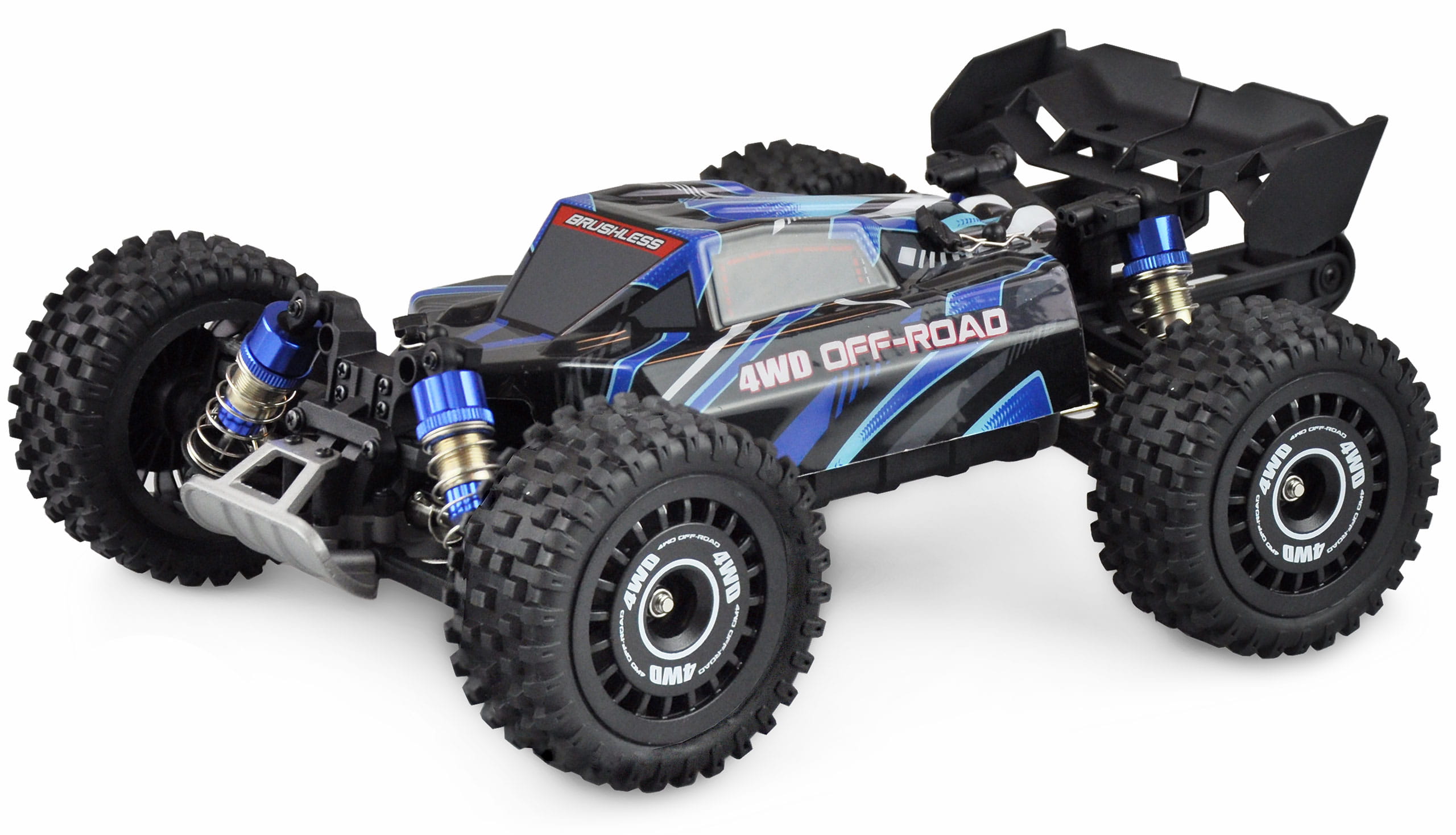Amewi Hyper GO Buggy Brushless 3S 4WD 1_16 RTR in Blau – Offroad Buggy mit 62 km_h_ Aluminiumkompone