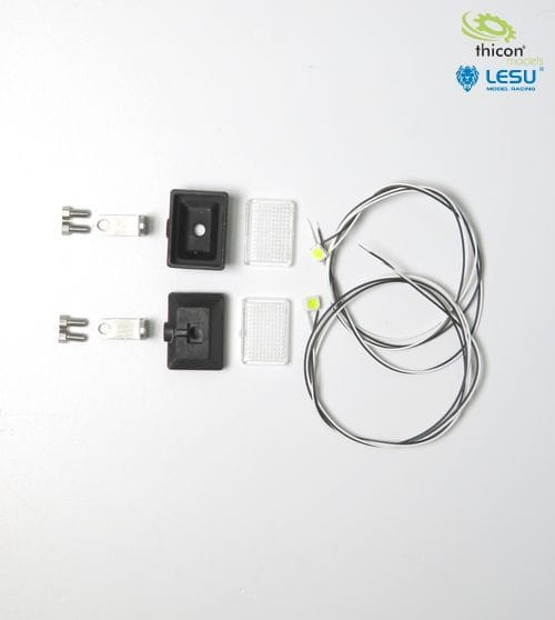 Lesu Scheinwerfer Rechteck Set mit LED weiß