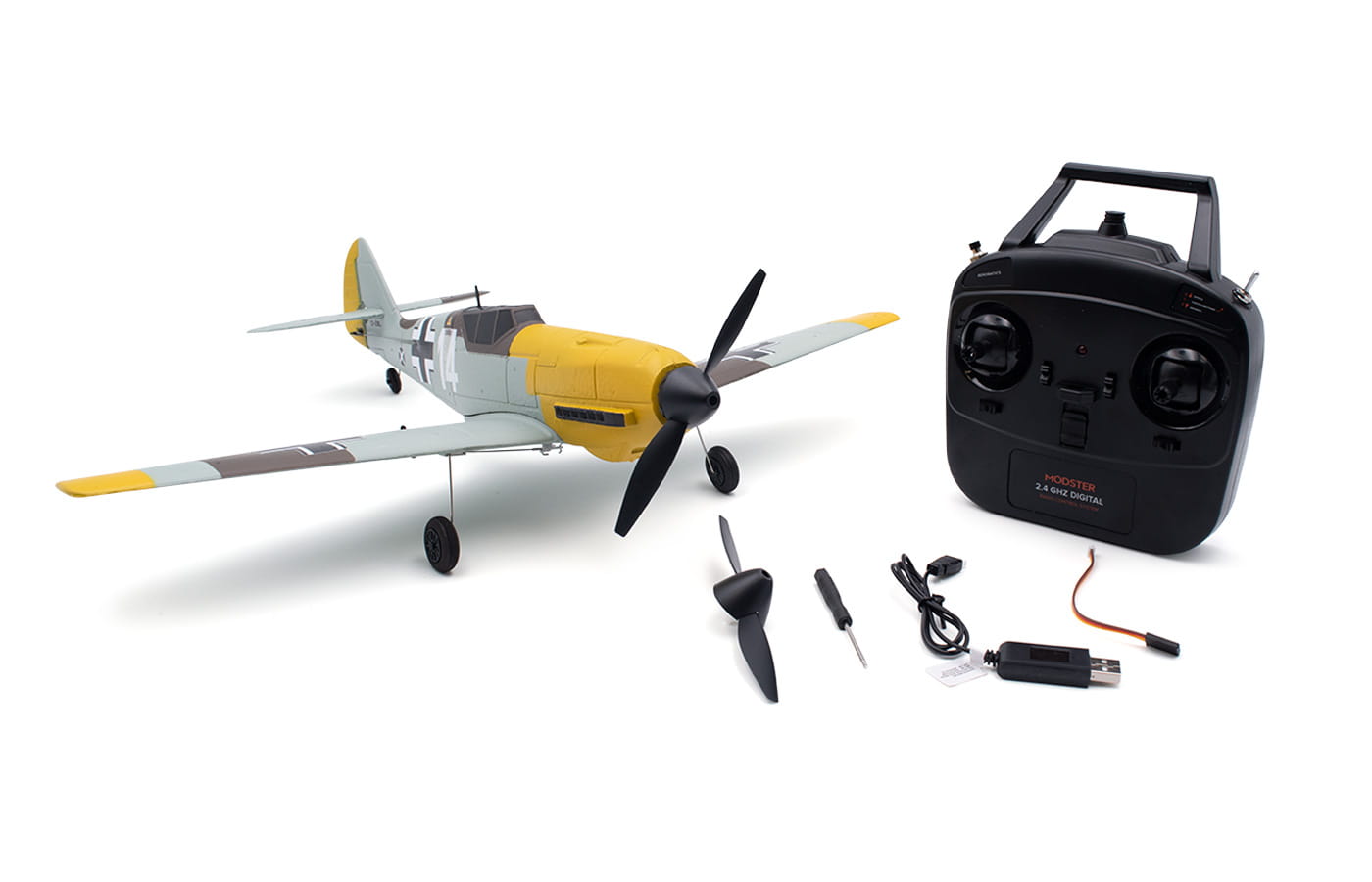 Modster mdx-pro-bf-109-messerschmitt-rc-flugzeug-warbird-rtf