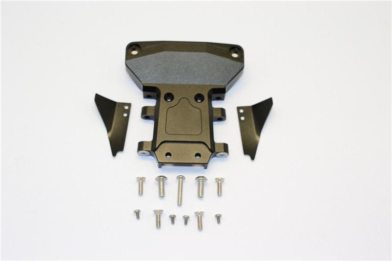 GPM Alu Chassisplatte unten hinten schwarz fuer Traxxas Slash 4x4 LCG_ Rally - RC-Zubehoer