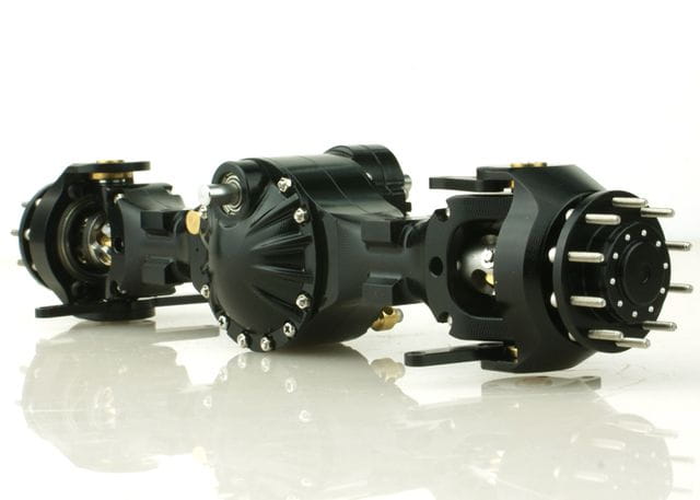 Lesu 1_16 Antriebsachse vorne mit Durchtrieb 3_1 Metall schwarz - RC-Zubehoer