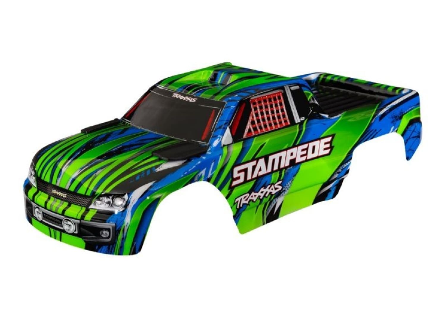 Traxxas Karosserie Stampede - VXL gruen clipless mit Aufkleber - RC-Zubehoer