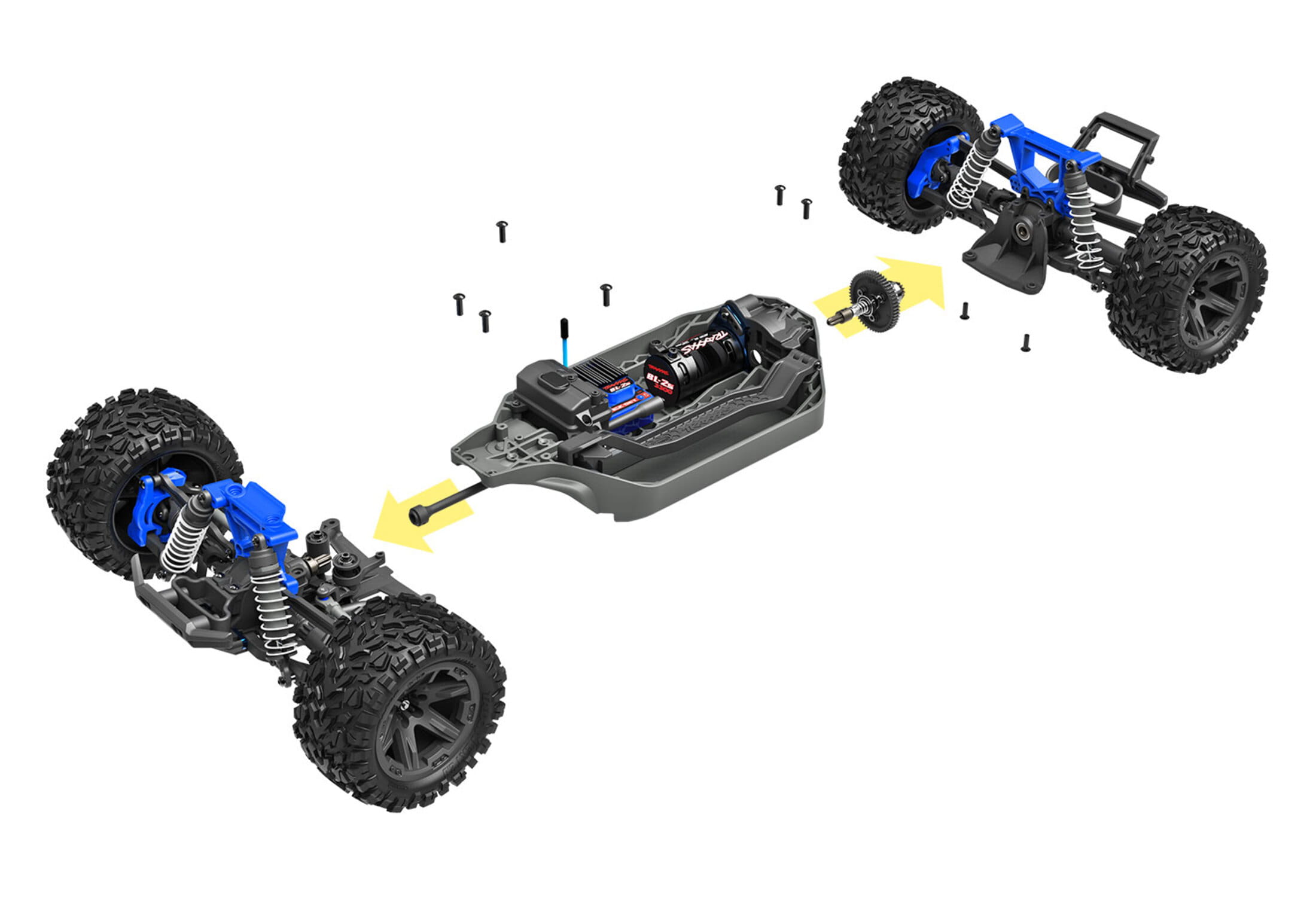 traxxas rustler blau rtr brushless