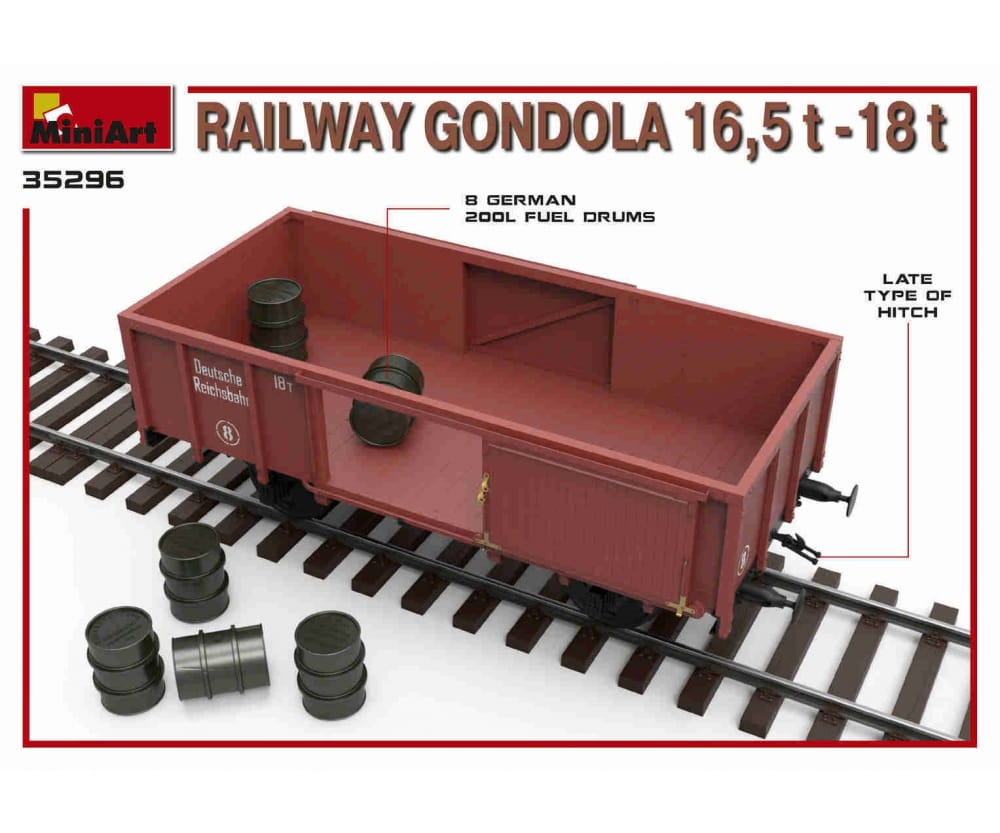 Plastikmodellbau von Miniart 1-35 eisenbahn waggon 16 5 18to 5