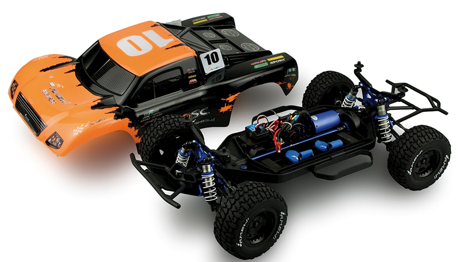 Amewi 1:10 AM10SC V3 Brushless 5200KV Short Course Truck orange / schwarz