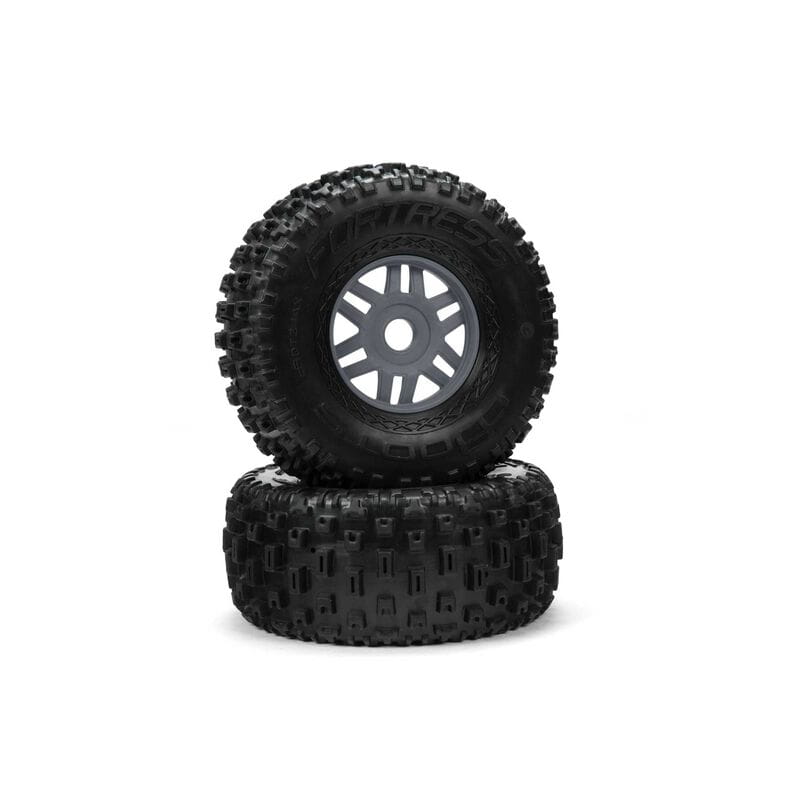 Arrma Reifen Set dBoots 'Fortress' Tyre Set Glued Gun Metal _Pair_ - RC-Zubehoer
