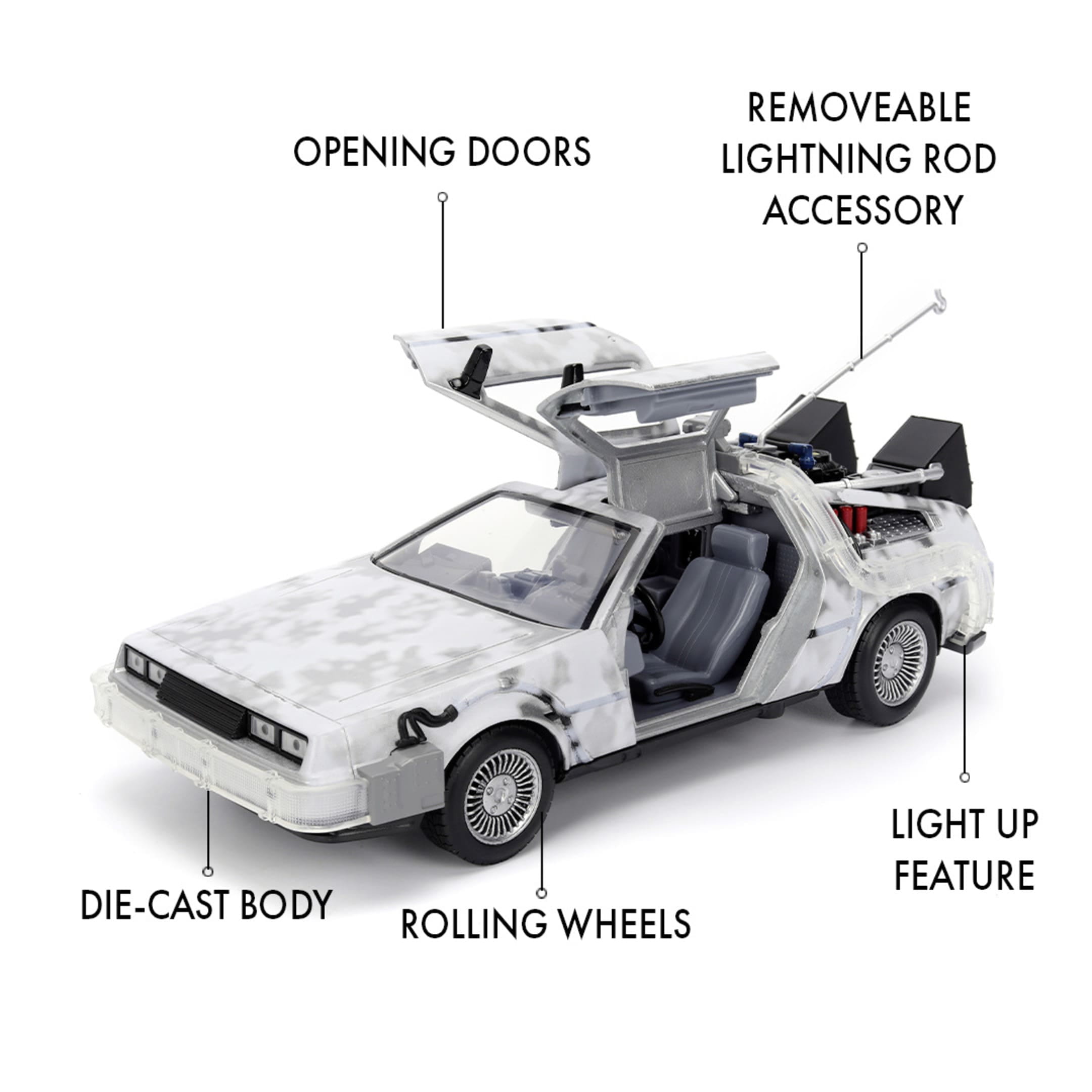 Jada Toys Delorean Time Machine Frost im Massstab 1_24 - Zurueck in die Zukunft