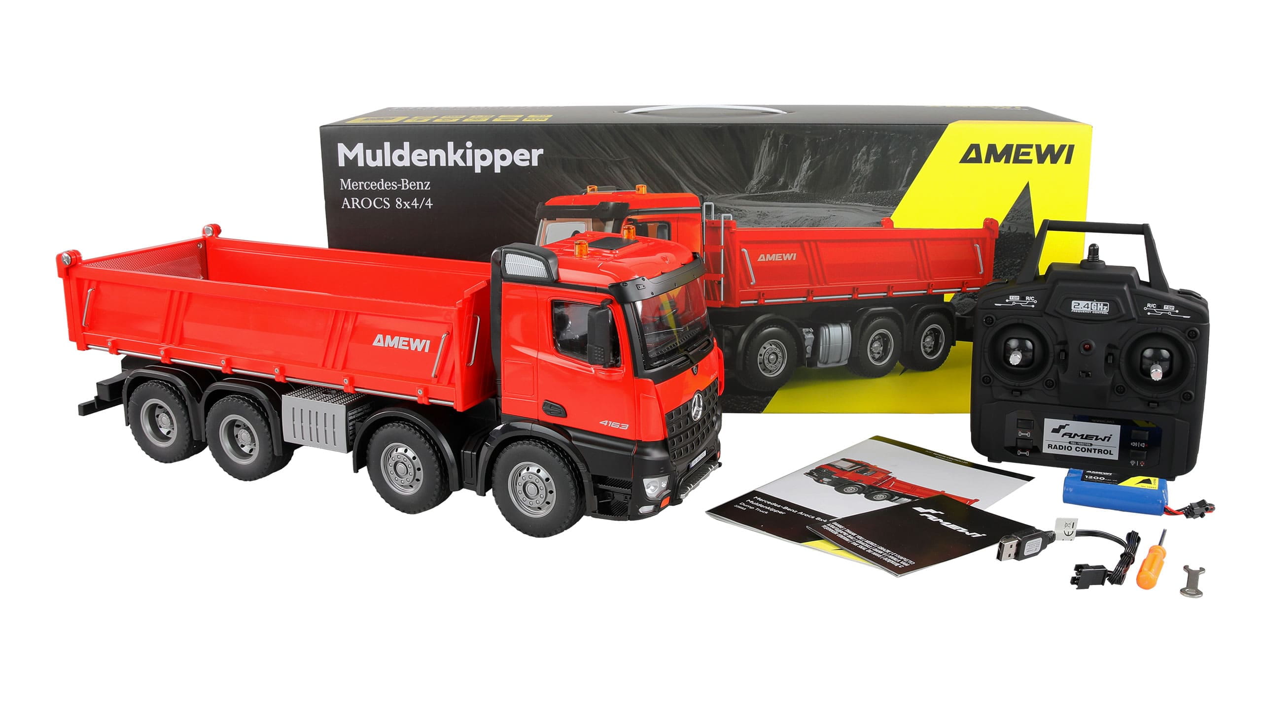 Mercedes-Benz Arocs Muldenkipper 1_18 RTR rot mit LED und Sound