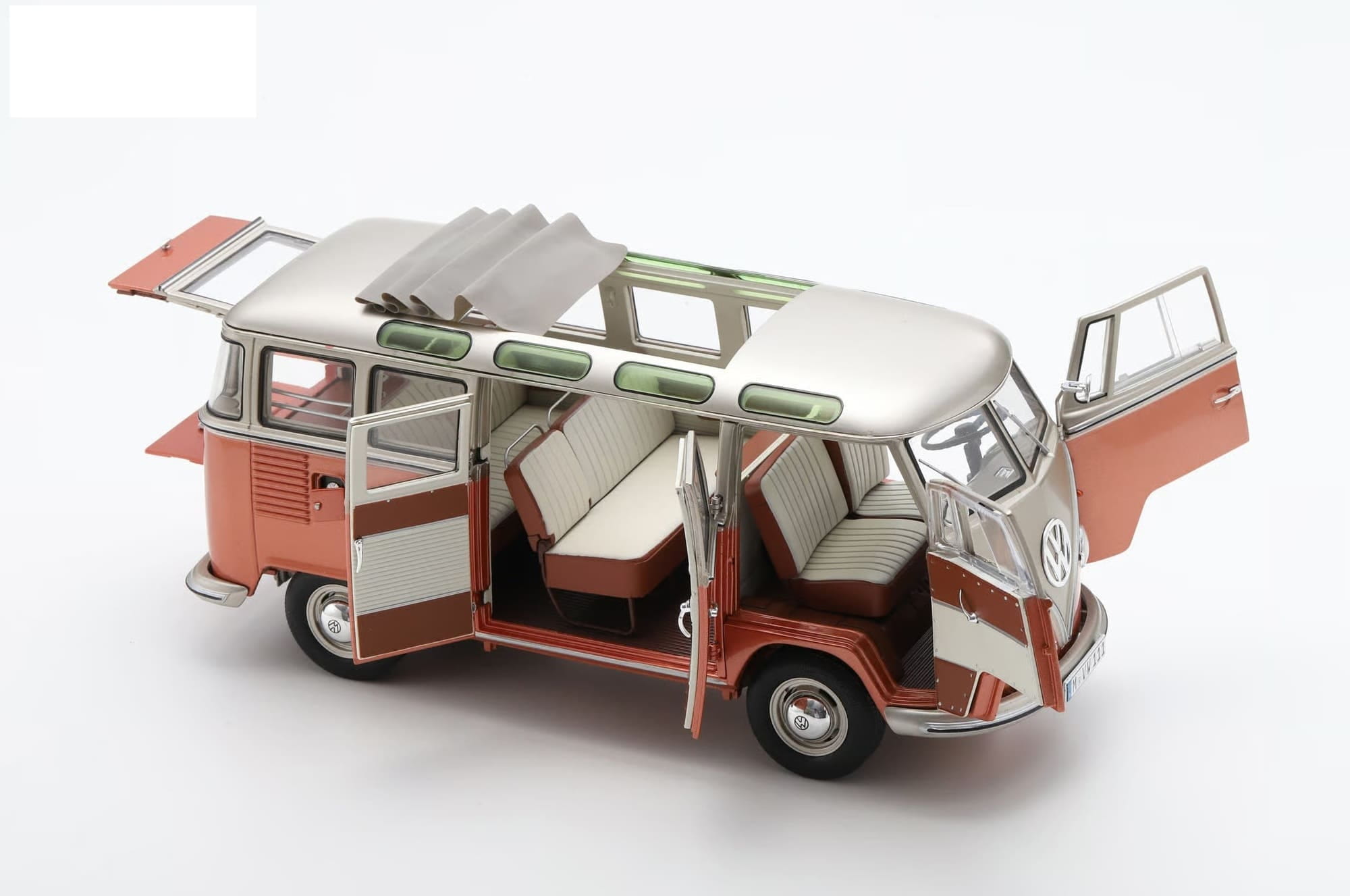 Schuco VW T1 Samba 1962 Orange_Metallgrau 1_18 Sammlermodell