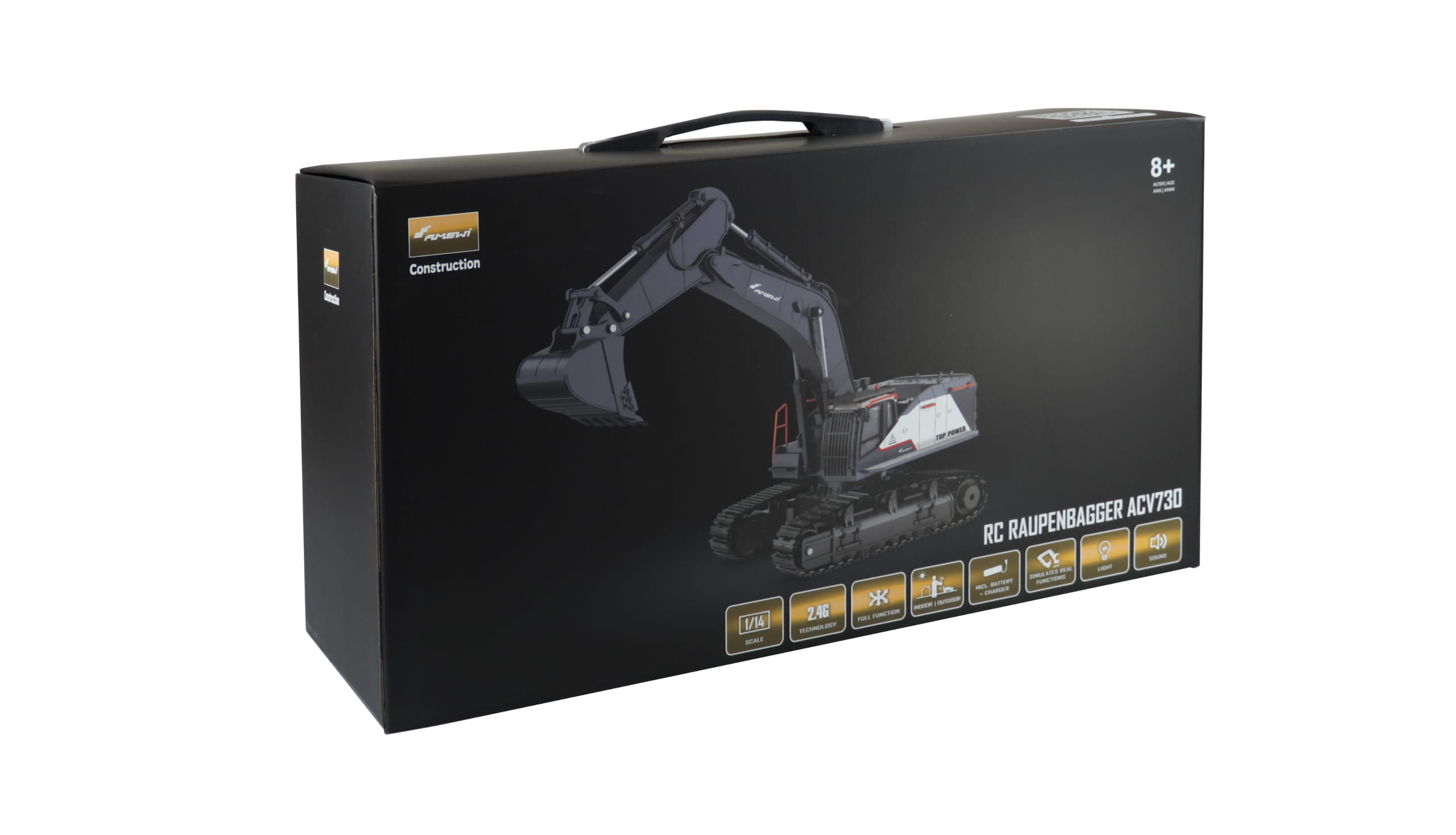 Amewi ACV730 Raupenbagger 1_14 RTR weiss