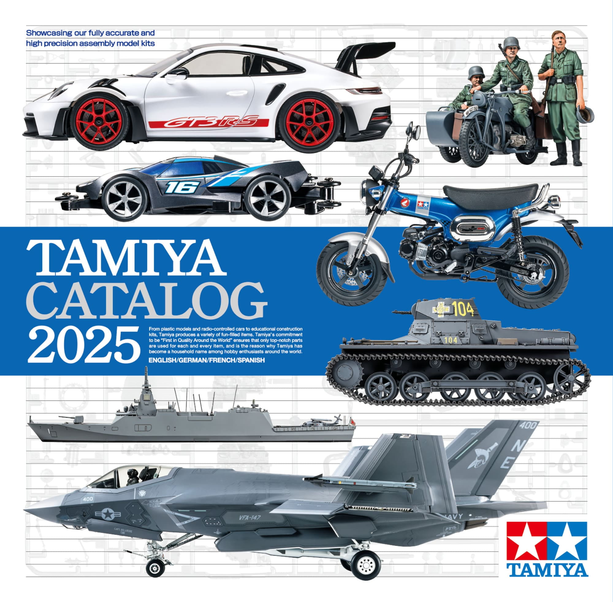 TAMIYA Hauptkatalog 2024 - Modellbau - Zubehoer fuer Plastikmodelle und Panzer TAMIYA Hauptkatalog 2024 fuer Plastikmodellbau_ 1_14 Trucks und 1_16 Panzer