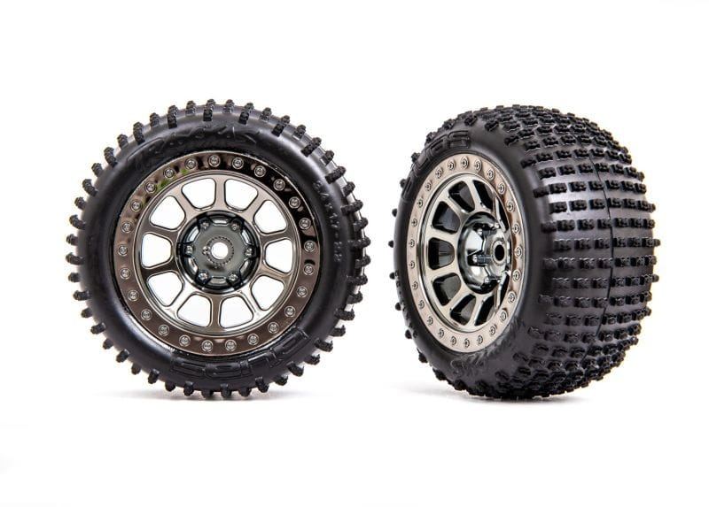 Traxxas Alias Reifen auf Felge Bandit 2.2 Schwarz-Chrom hi medium - RC-Zubehoer