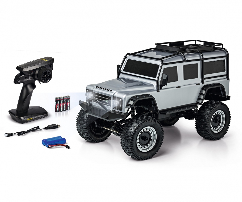 Carson 1:8 Rock Crawler Land Rover Defender 100% silber