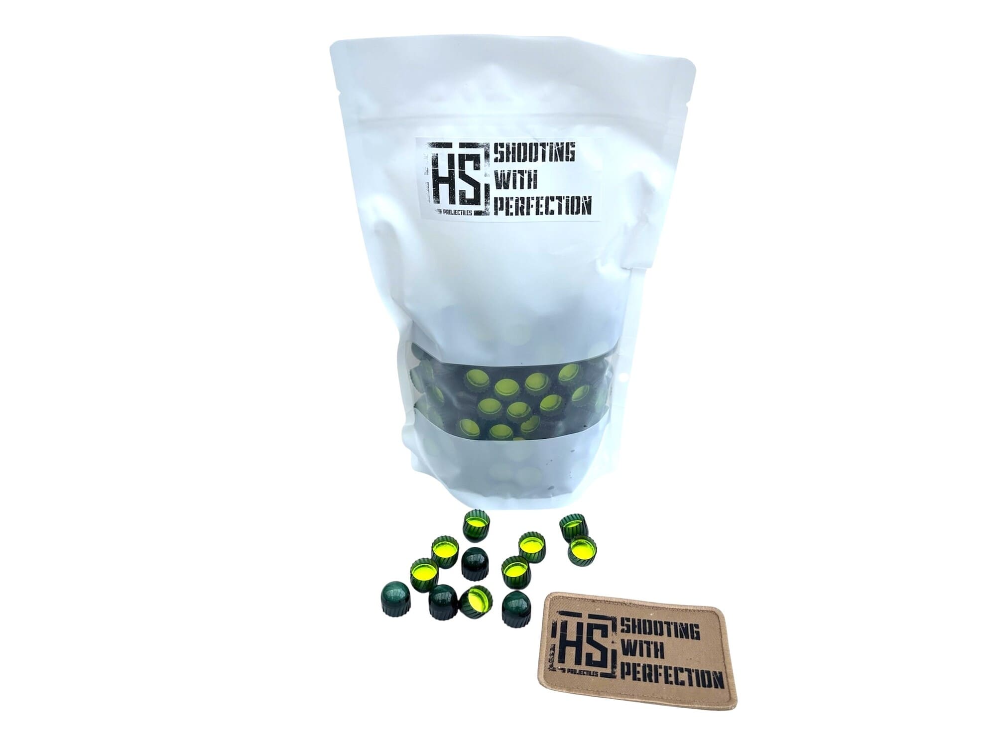 HS Projectiles Trainingsprojektile Paintball 200 Stueck Gruen Gelb MagFed