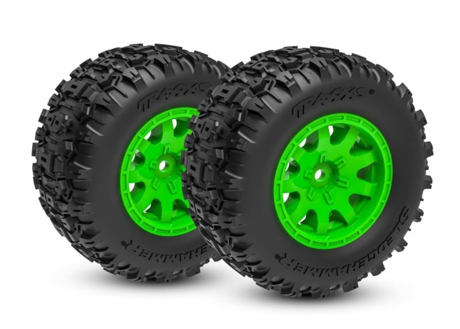 Traxxas Reifen auf Felgen gruen Sledgehammer hinten _2_ - RC-Zubehoer