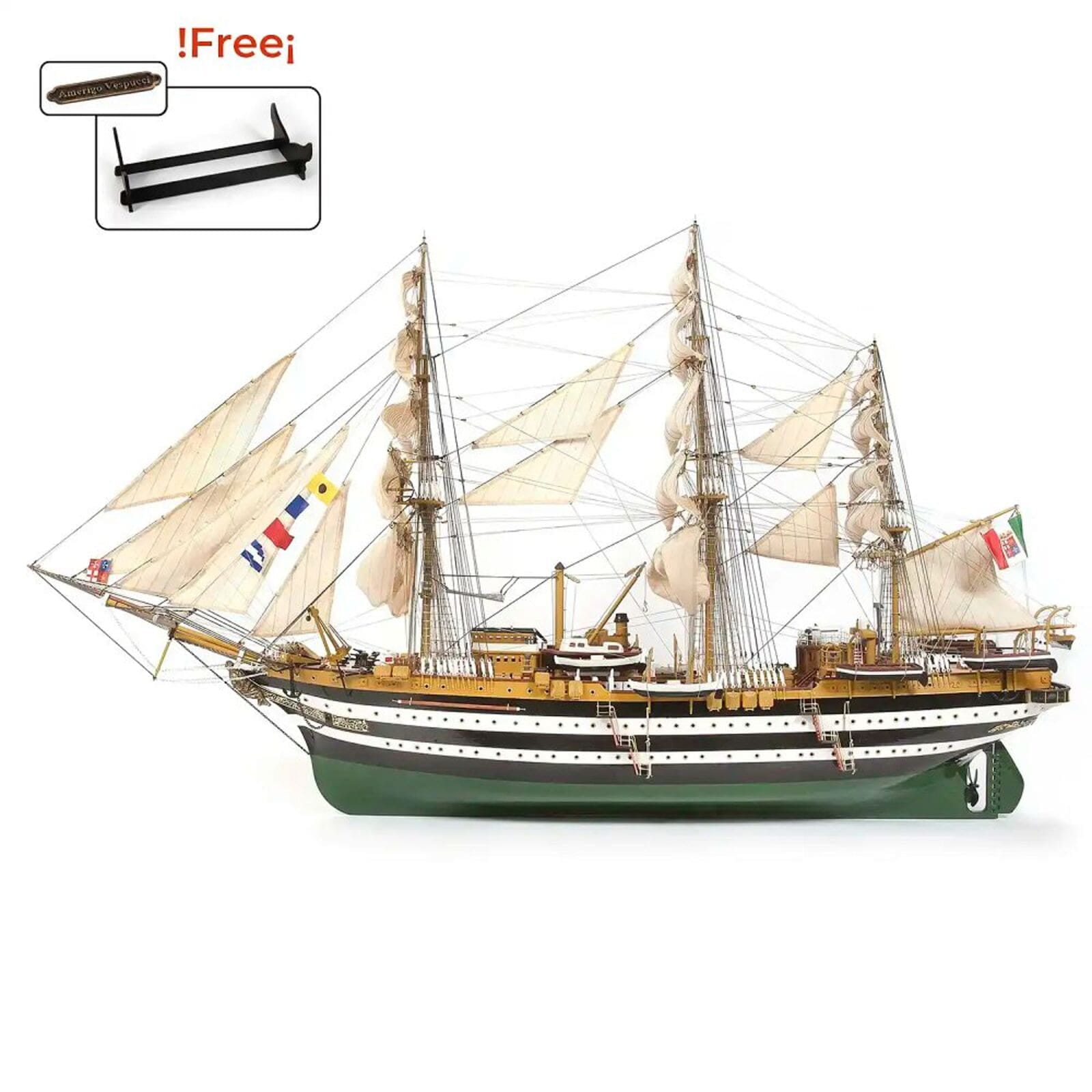 Amerigo Vespucci  Standmodellbausatz 1_100 mit Segelsatz - Modellzubehoer