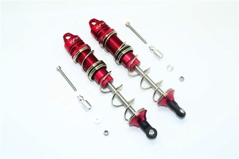 GPM Alu Daempfer 135mm hinten m. Doppelfedern rot fuer ARRMA Kraton_ Senton_ Outcast_ Notorius 6s - RC