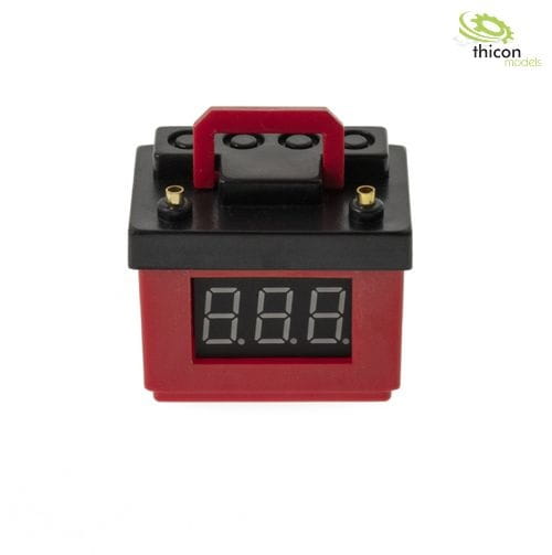 Thicon Autobatterie rot mit Spannungsanzeige und Lipo-Wächter