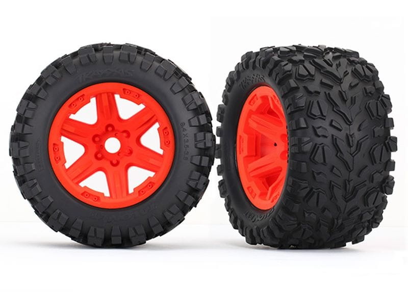 Traxxas Reifen auf Felge orange montiert _Talon EXT 3.8_ - RC-Zubehoer