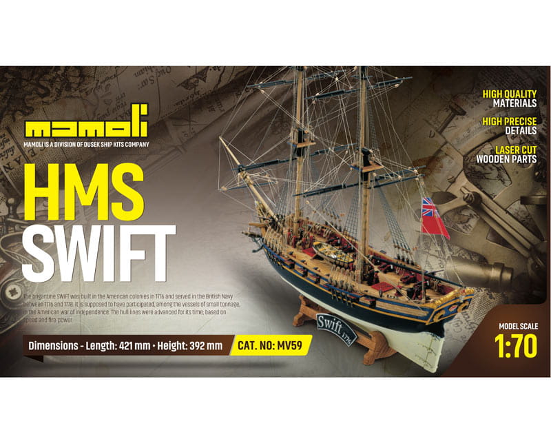 Mamoli Schiff Swift 1:70 Holz Bausatz Mamoli Schiff Swift 1:70 Holz Bausatz