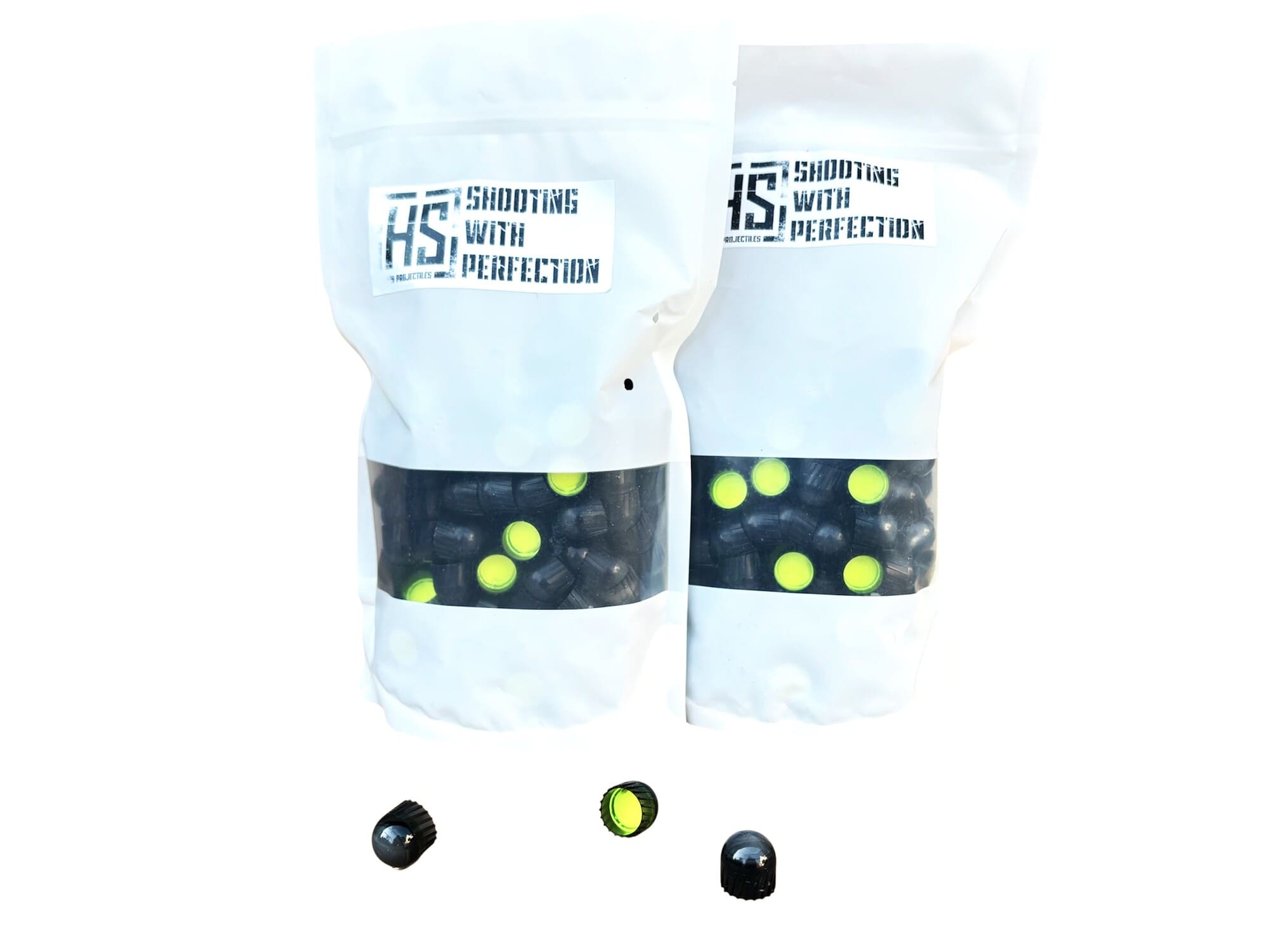 HS Projectiles Paintball Projektile 400 Stueck Schwarz Gelb MagFed Munition