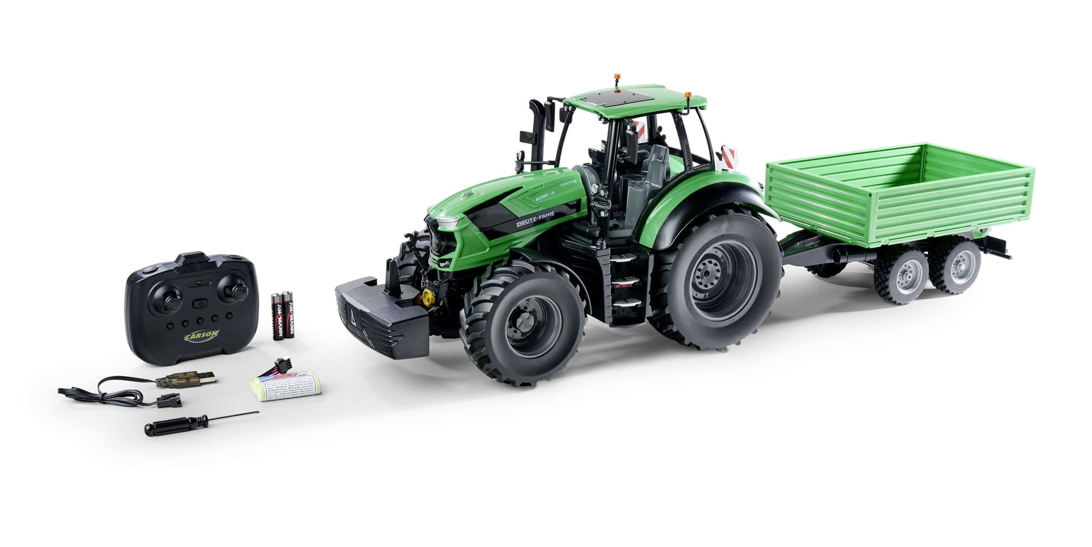 Carson RC Deutz-Fahr 8280 TTV Traktor 1_16 mit Anhaenger RTR Carson Deutz-Fahr 8280 TTV RC Traktor 1_16 RTR mit Anhaenger und Kippfunktion