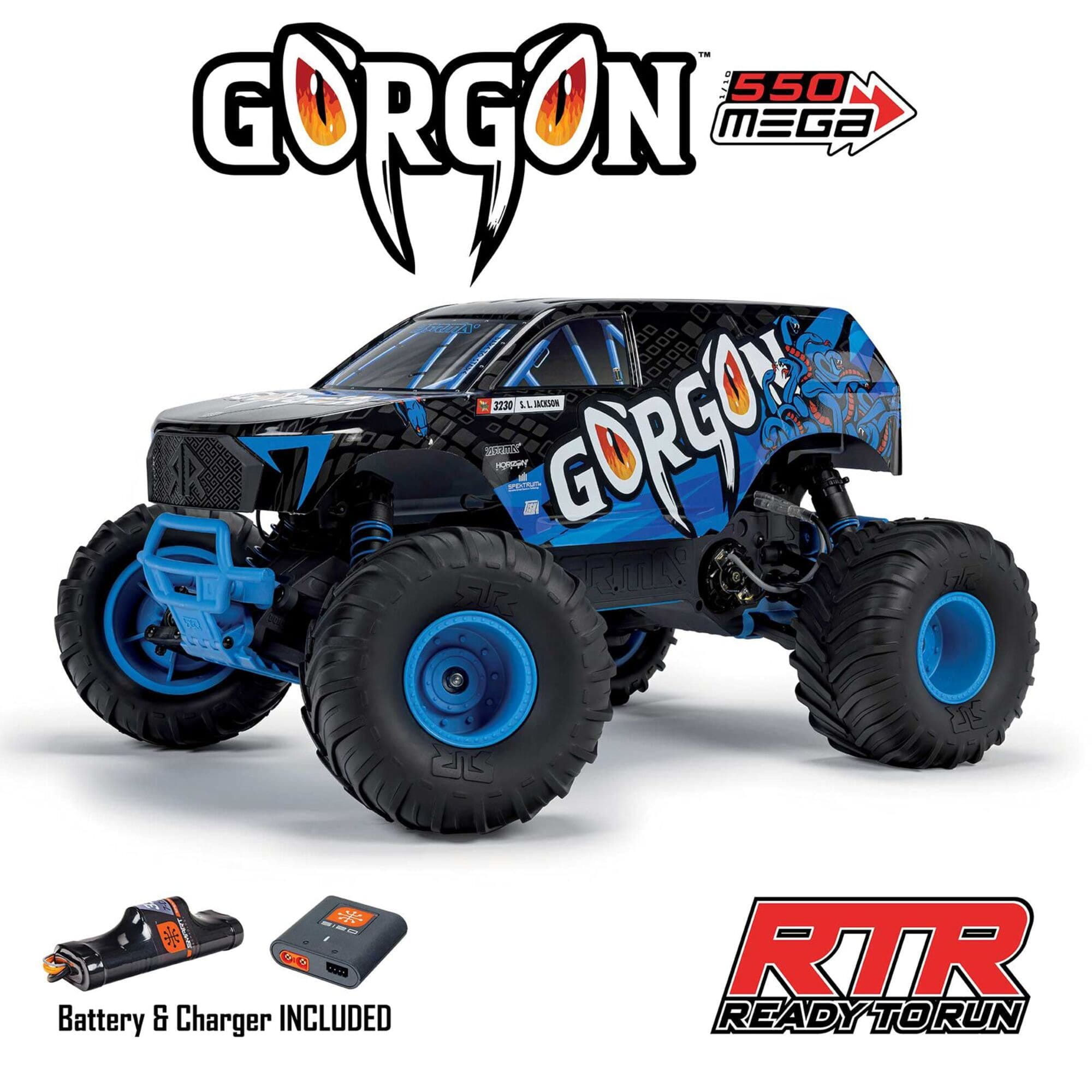 ARRMA GORGON MT 2WD RTR Monster Truck Blau_ RC Fahrzeug mit Akku und Ladegeraet