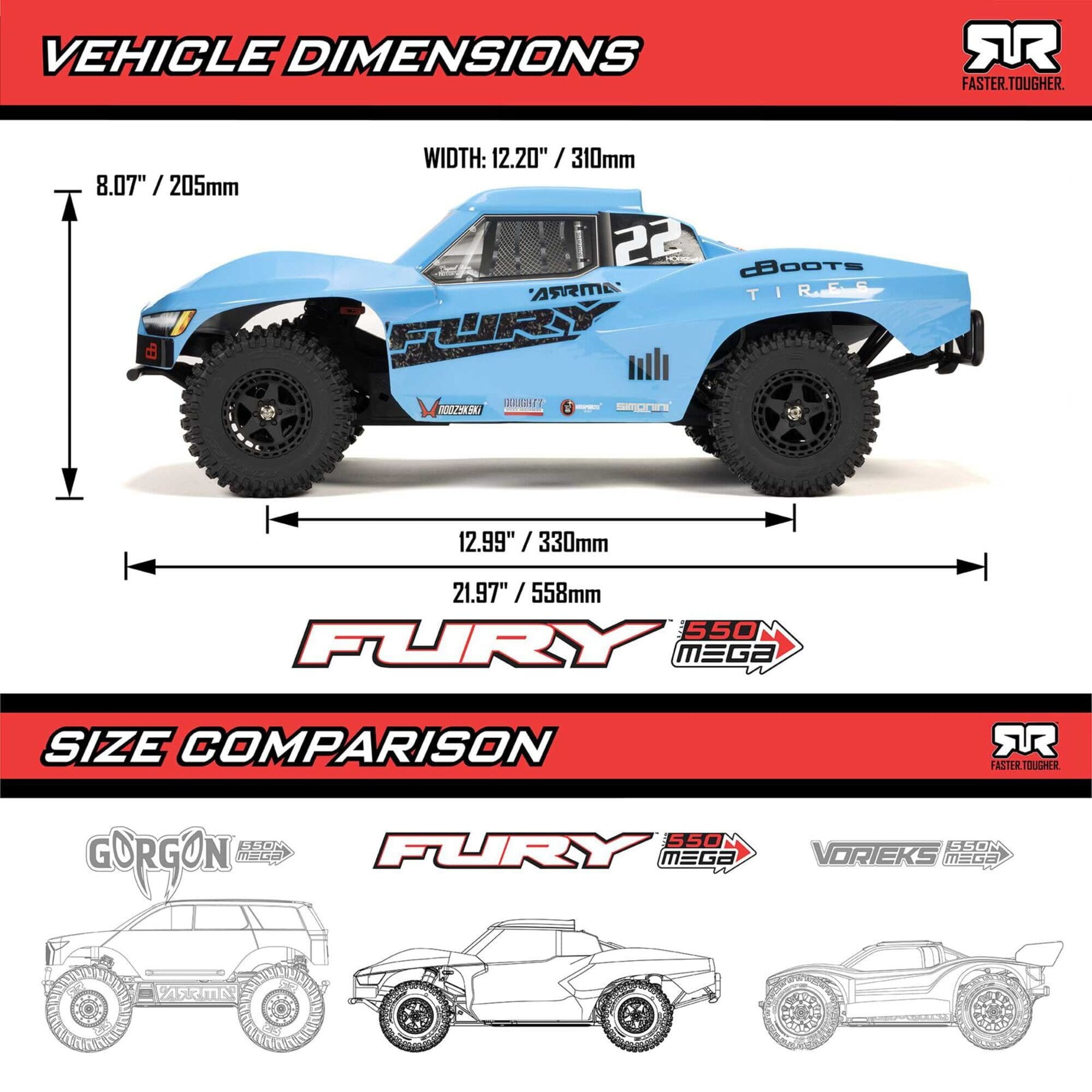 arrma-fury-mega-550-shourt-course-truck-blau-rtr-mit-akku-set arrma-fury-mega-550-shourt-course-truck-blau-rtr-mit-akku-ladegeraet