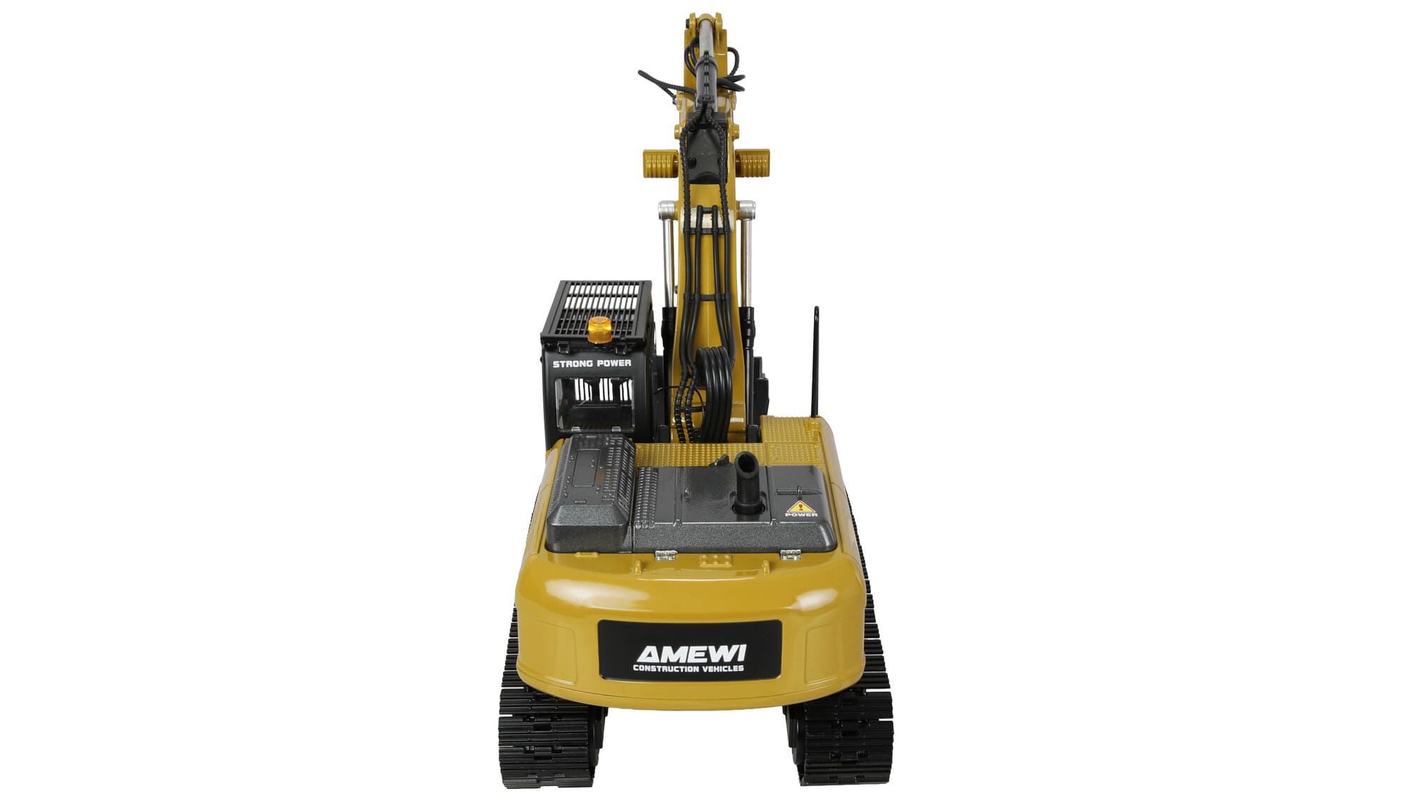 Amewi G705E Bagger Metall 1_14 RTR gelb mit Schnellwechsler und Werkzeugen