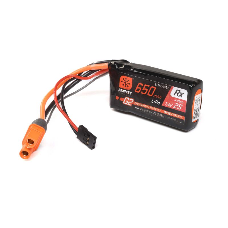 Spektrum 7_4V 650mAh 2S 15C Smart G2 Empfaenger Lipo Akku_ IC3 - RC-Zubehoer