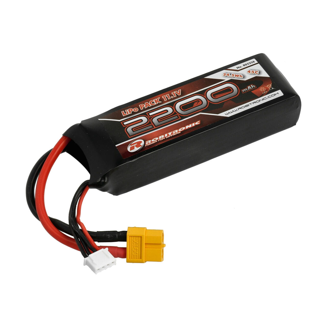 Robitronic 11,1V LiPo Akku 2200mAh 3S 45C XT60 (23x34x105) Robitronic 11,1V LiPo Akku 2200mAh 3S 45C XT60 (23x34x105)