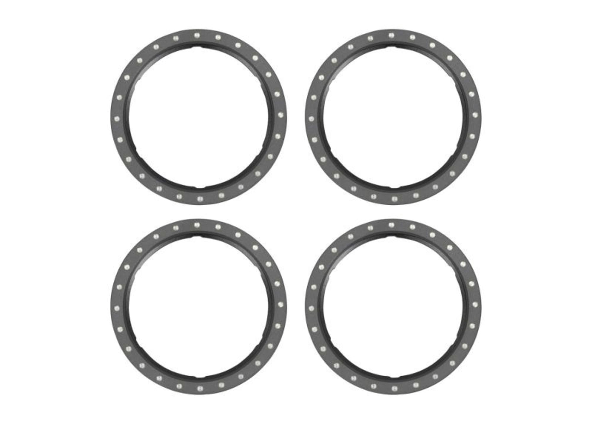 Traxxas Pro Scale Beadlock Ringe Aluminium grau _4_ fuer RC Modelle