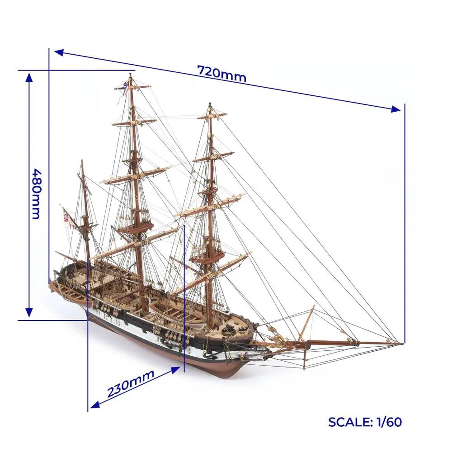 OcCre HMS Beagle Holzmodellbausatz 1_60 - 5095 Teile_