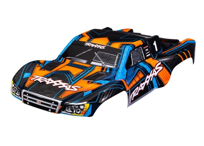 Traxxas Karosserie Slash 4x4 orange_blau mit Aufkleber - Clipless - RC-Zubehoer