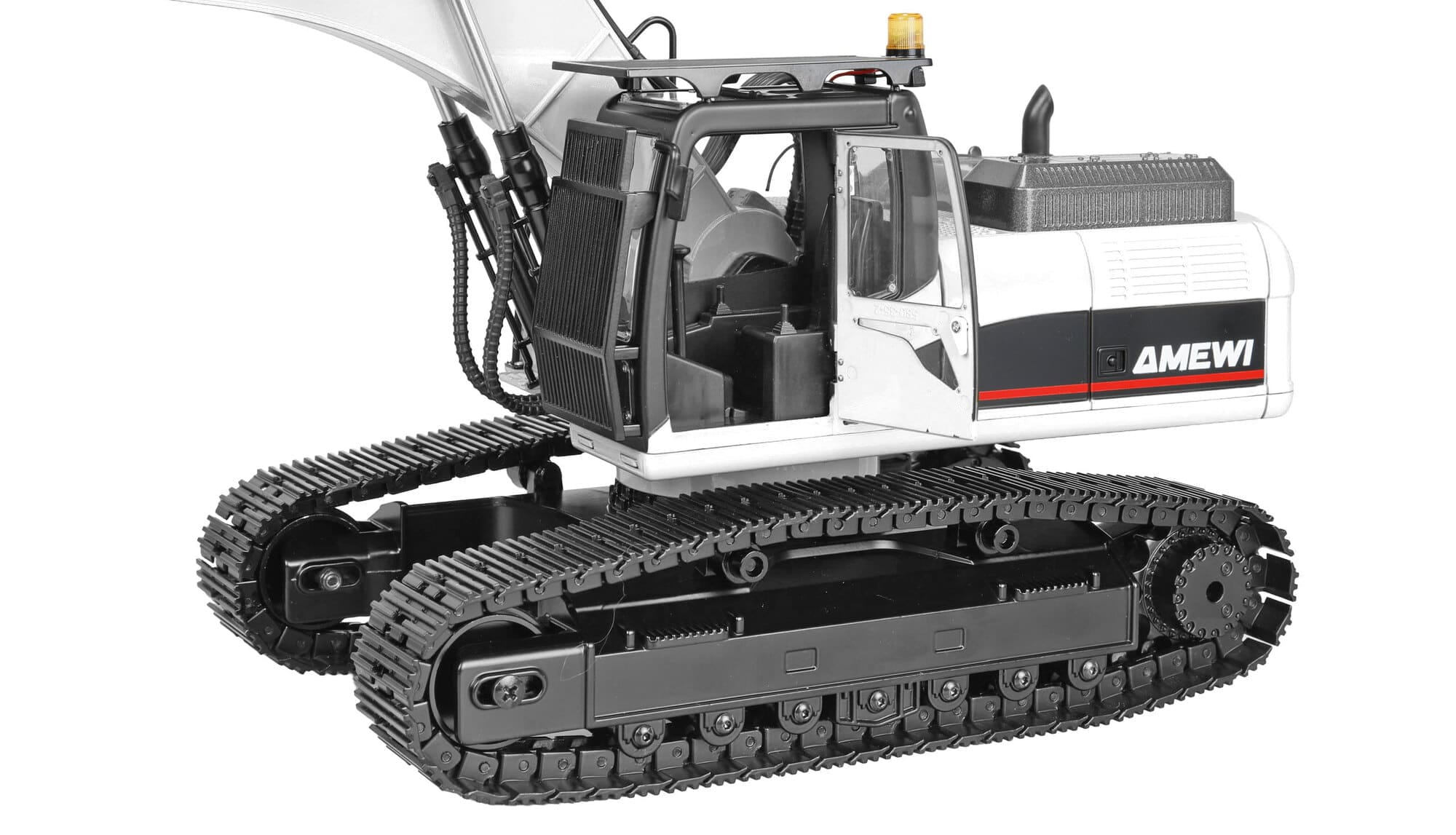 Amewi G705E Metall Bagger 1_14 RTR mit 4 Anbaugeraeten Weiss